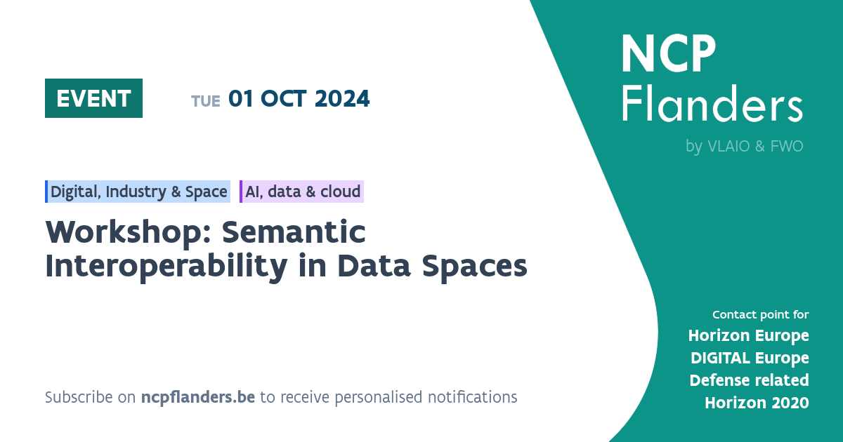 EVENT - Workshop: Semantic Interoperability in Data S... | NCP Flanders