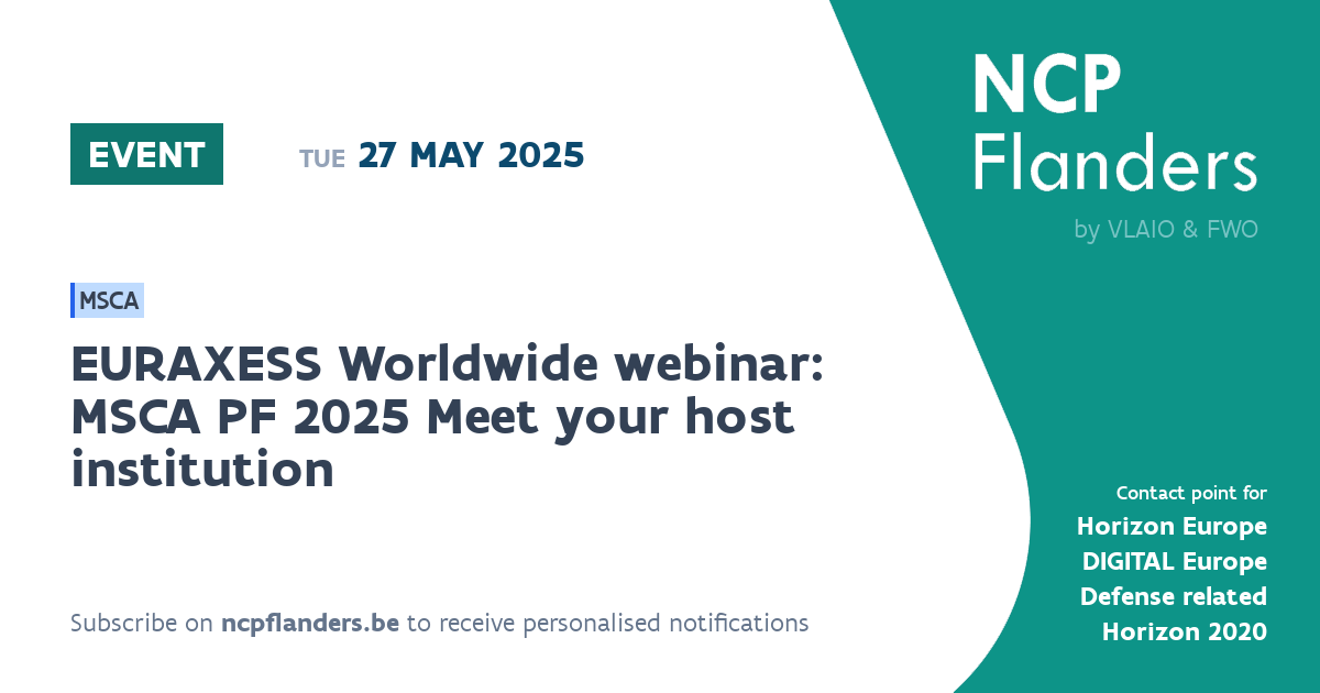 EVENT - EURAXESS Worldwide webinar: MSCA PF 2025 Meet... | NCP Flanders