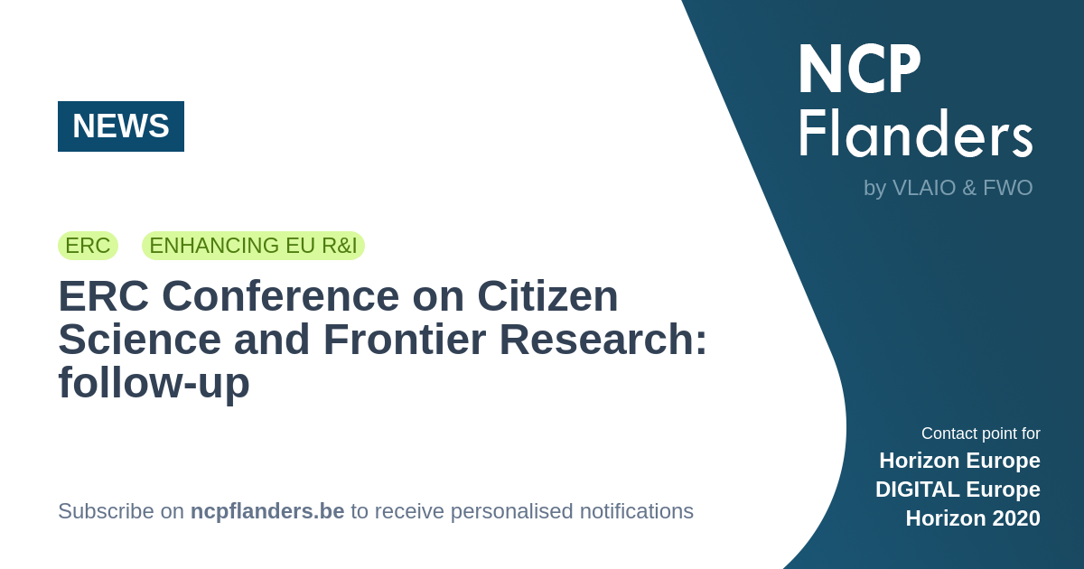 NEWS ERC Conference on Citizen Science and Frontier... NCP Flanders