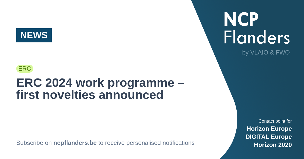 NEWS ERC 2024 work programme first novelties anno... NCP Flanders