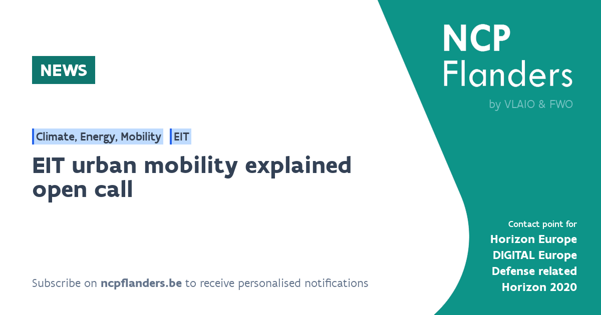 News Eit Urban Mobility Explained Open Call Ncp Flanders