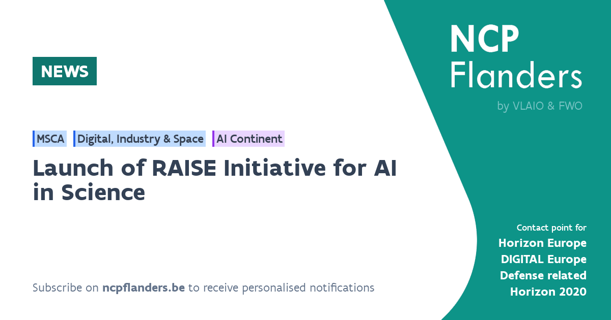 NEWS - Launch of RAISE Initiative for AI in Science | NCP Flanders